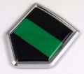 Thin Green Line Park Ranger Flag Crest 3D Chrome Car Emblem
