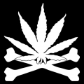 Weed Leaf with Crossbones Decal