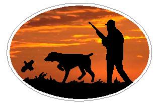 Oval Hunting Dog Decal