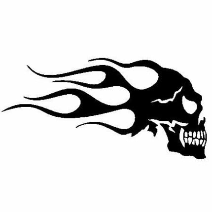 Flaming Skull 10 Decal