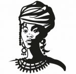 2 African Faces Africa Decal 09