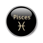 6 Small Round Zodiac Stickers Pisces