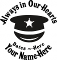 Always in Our Hearts Policeman Hat Sticker