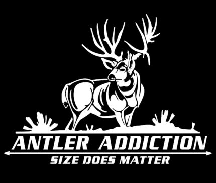 antler addiction deer hunter die cut decal