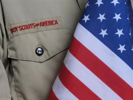 Boy Scout Uniform-and-Flag Sticker