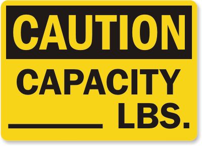 Capacity Caution Sign