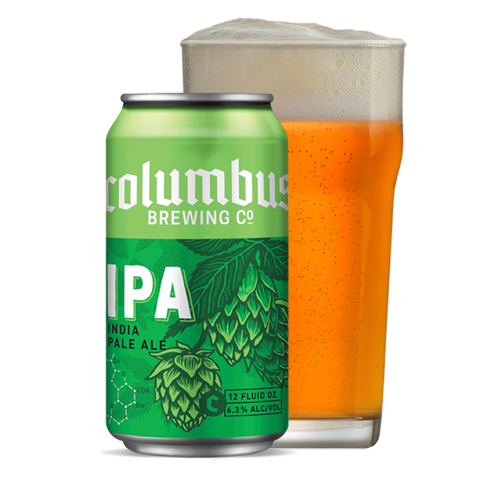 COLUMBUS BREWING INDIA PALE ALE IPA CAN AND GLASS STICKER