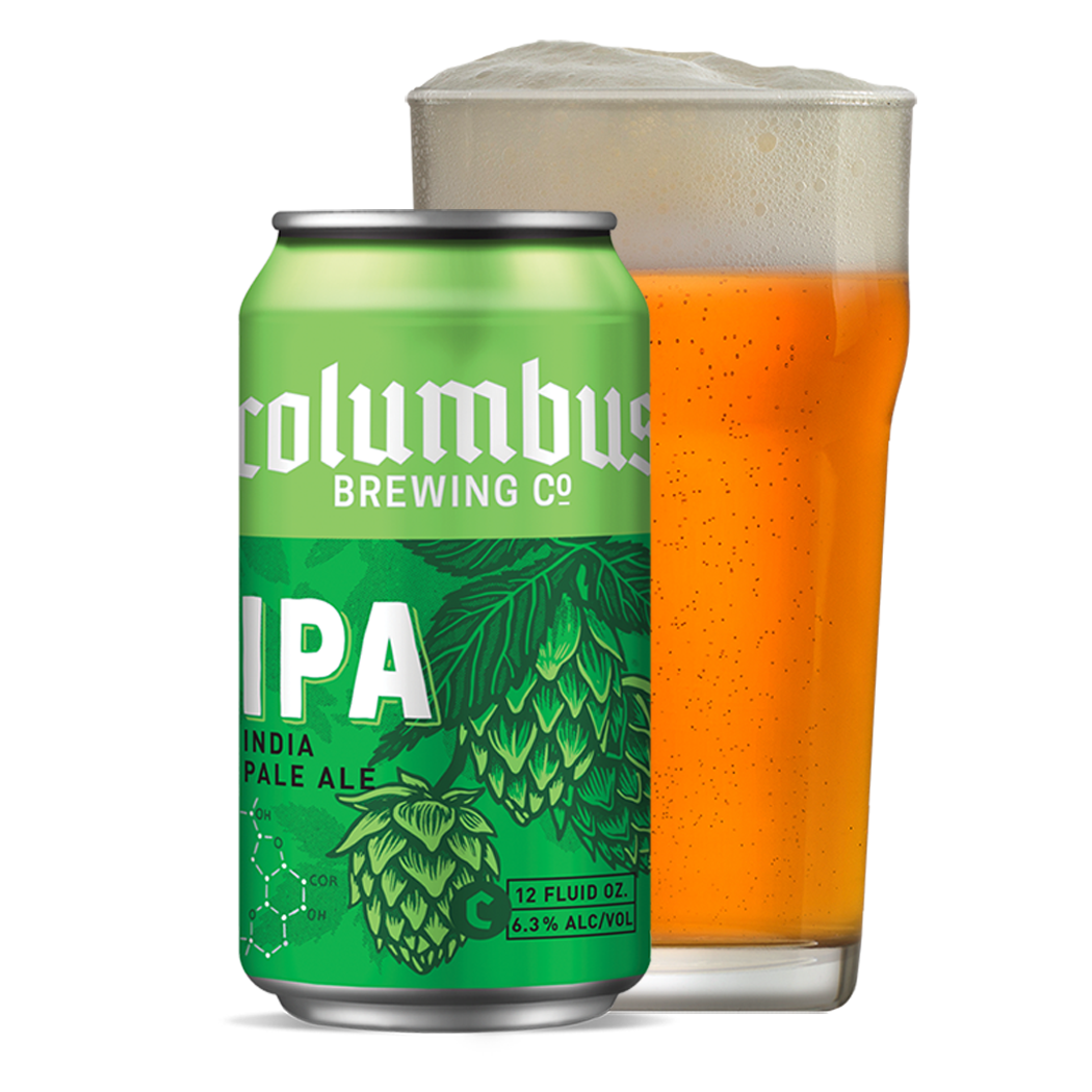 COLUMBUS BREWING INDIA PALE ALE IPA CAN AND GLASS STICKER