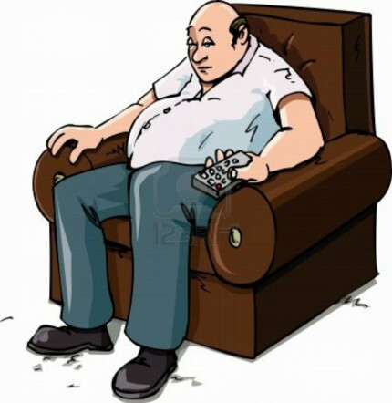 couch potato with remote funny sticker