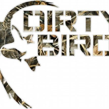 Dirty Bird Duck Hunting Decal Sticker - Max4 Camo Fill