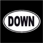 Down Oval Decal