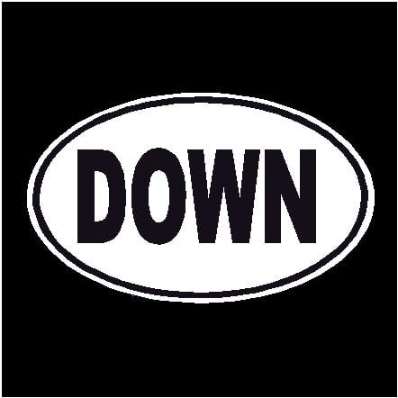 Down Oval Decal