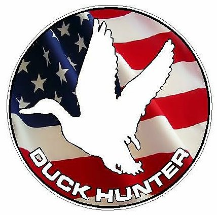 Duck Hunting Circle Decal 88 - Flag USA
