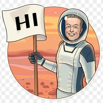 elon on mars sticker