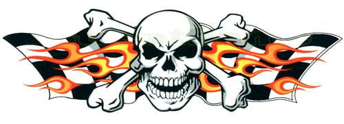 Flaming Skull Decal Sticker 3