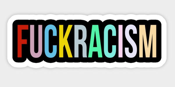 FUCK RACISM BUMPER STICKER 22