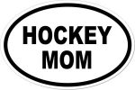 Hockey Mom Sticker Black and White OVAL Sticker