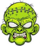 illustration of cartoon zombie face