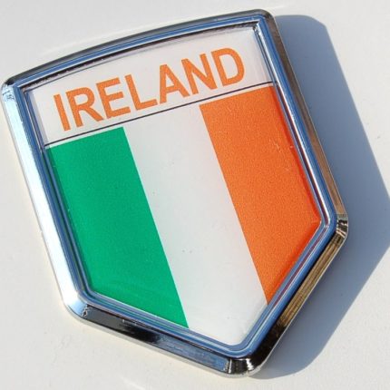 Ireland Decal Irish Flag Crest Car Chrome Emblem Sticker