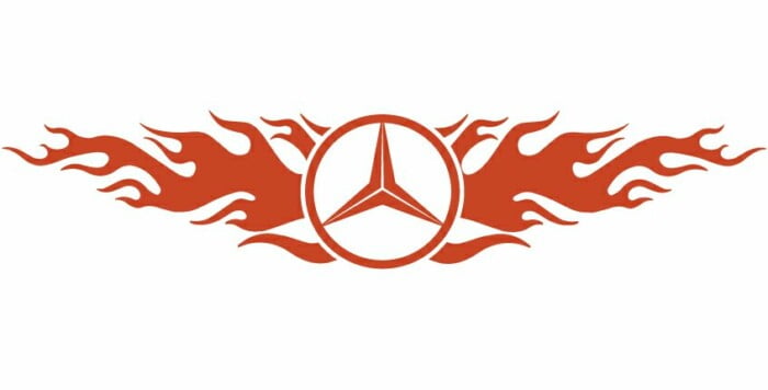 Mercedes Flames Back Auto Graphics