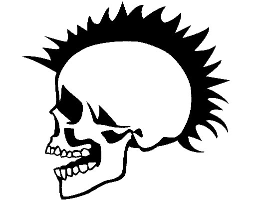 Mohawk Skull Car Decal