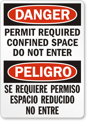No Entry Bilingual Danger Sign
