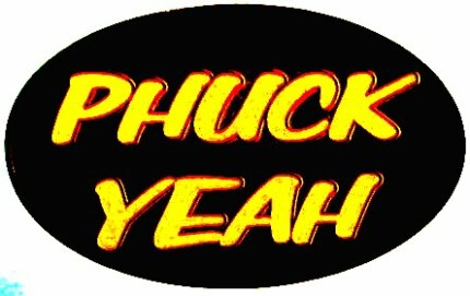 phuck yeah black oval sticker