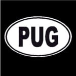 Pug Oval Dog Decal