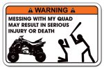 Quad Funny Warning Stickers Set