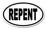 Repent Oval Sticker