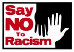 say no to racism sticker