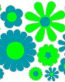 scooby flower multi color stickers TEAL