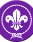 scout crest circular purple and white knot sticker