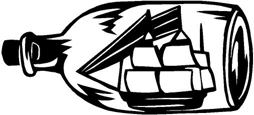 ship in a bottle boat decal