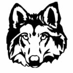115D  Wolf Head Sticker