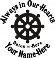 Always in Our Hearts Boat Steering Wheel Sticker