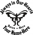 Always in Our Hearts Butterfly Sticker