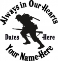 Always in Our Hearts Soldier Sticker