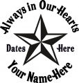 Always in Our Hearts Star Sticker
