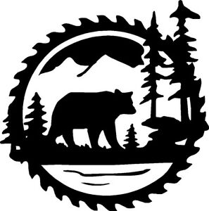 BEAR HUNTING ROUND DIE CUT DECAL