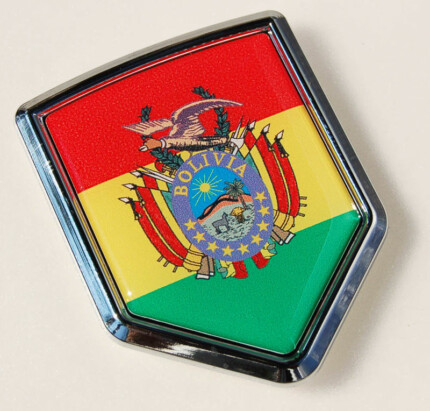 Bolivia Flag Crest Bolivian Car Chrome Emblem Decal Sticker