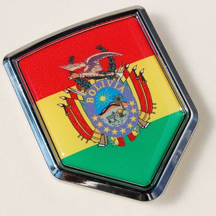 Bolivia Flag Crest Bolivian Car Chrome Emblem Decal Sticker