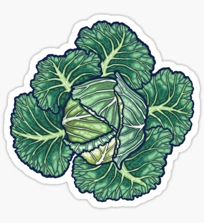 cabbage head farming sticker
