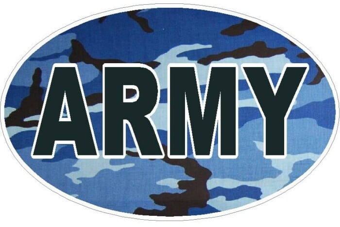 CAMO BLUE OVAL ARMY DECAL