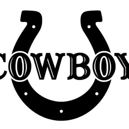 Cowboy with Horseshoe Decal