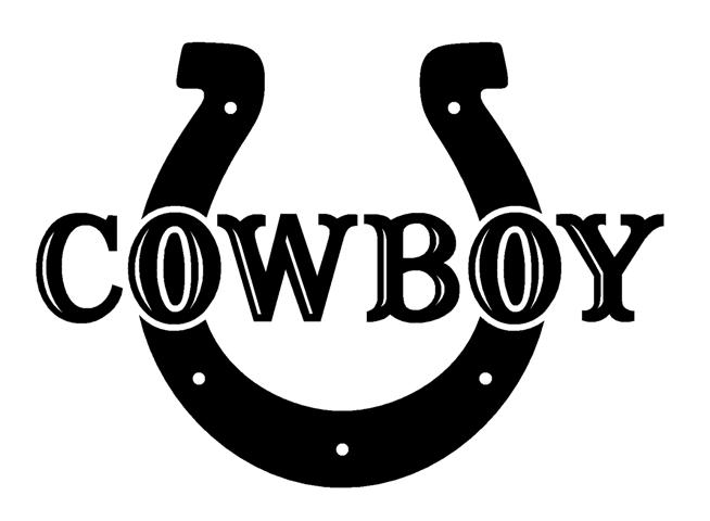 Cowboy with Horseshoe Decal