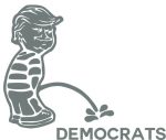 Donald Trump Peeon Decal DEMOCRATS