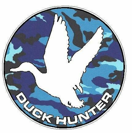 Duck Hunting Circle Decal 88 - Camo Blue
