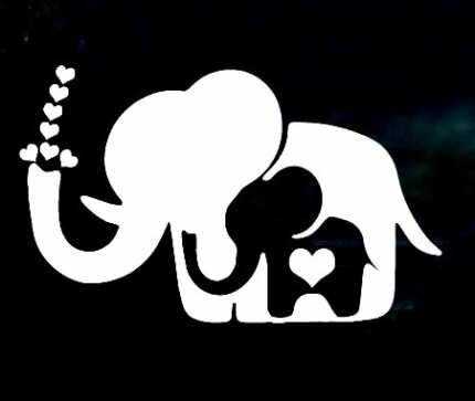 Elephant Decal Mom and Baby Elephant Sticker