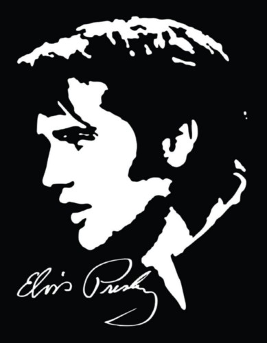 Elvis with Signature Vinyl Decal Sticker